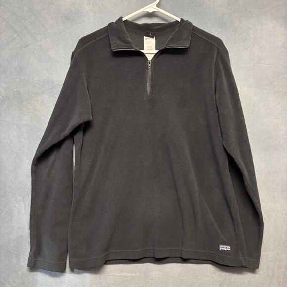 Patagonia Womens Black Fleece Quarter Zip Touchstone Climbing Large Outdoor Hike - Picture 1 of 10